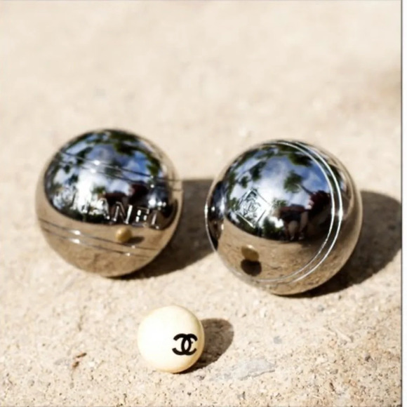 💯 Chanel pétanque set limited edition in chromed steel and black leather chic - Picture 6 of 16